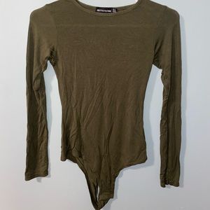 Pretty little thing olive/army green bodysuit 0